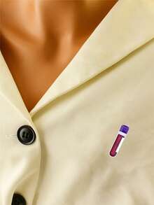 1枚合金珐琅血管造型时尚胸针，医用护理翻领挂绳装饰，学生护士医学生日常佩戴礼物 - 銀色 - 查看 5