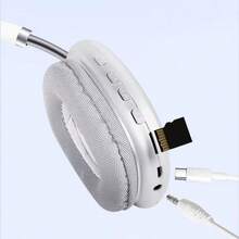 Bluetooth Headset With Active Noise Cancellation, Wireless Bluetooth Headset, Gaming Headset, Long Battery Life - Silver - View 3