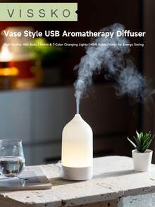 ViSSKO USB Powered Desktop Aroma Diffuser | ABS Body, ≤1A Working Current And ≤5W Power, Energy-Efficient, 120ml Water Tank, 10-20ml/H Mist Output, Warm/Color Lighting, Built-In Chip Protection, Ideal Companion For Office And Study - Multicolor - View 2