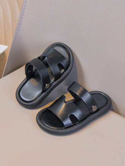 1 Pair Toddler Outdoor Soft Bottom Comfortable Sports Sandals, Boys Sandals And Slippers 2-In-1