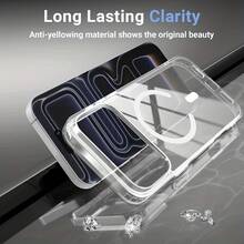 Funda de teléfono de lujo premium a prueba de golpes y resistente a caídas Funda de teléfono: Funda magnética para iPhone 17/17 Pro/Air/17 Pro Max 16 15 14 13 12 11, protección transparente a prueba de golpes, ajuste delgado, resistente a caídas, funda clara, estilo minimalista, funda ligera ¡Regala a tu amado teléfono una funda protectora confiable! - 1 pieza - Ver 2
