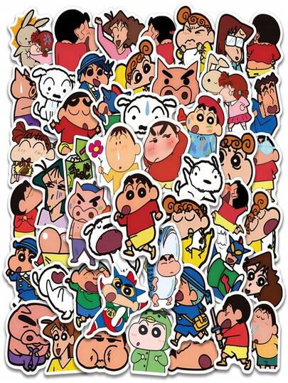 60pcs/Set Cartoon Foil Stickers, Cute & Creative Guka Stickers, Suitable For DIY Notebook, Laptop, Luggage, Cup, Skateboard, Notebook, Guitar, Great For Daily Use, Birthday Gift, Back To School, Travel Accessories, Teens Room Decor - Best Selling Handmade Sticker Set For Anime Fans, Graffiti Lovers And Accessory Enthusiasts
