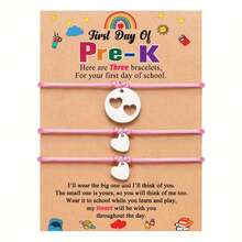 Mother-Daughter Bracelet Set, Heart Card Bracelet, Gift For Mom, Parent-Child Woven Bracelet, Heart Wish Bracelet, Mother's Day & Valentine's Day Gift For Women And Girls