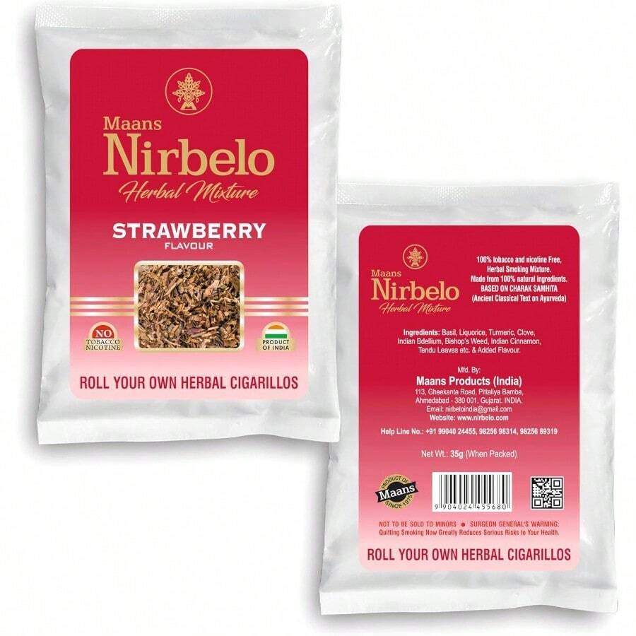 Strawberry Flavoured Roll Your Own Herbal Blend Tobacco And Nicotine Free Pack Of 1-35 Gram - QUẢ DÂU - Xem 1