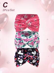 Băng đô bản rộng in hình hoa hồng và trái tim dành cho nữ, thích hợp làm quà tặng ngày Valentine (1 cái/3 cái/5 cái), phụ kiện tóc thời trang đa năng. - Nhiều màu - Xem 22