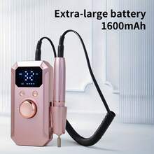 Electric Nail Drill With 32 Speeds LED Display For Shaping Polishing Removing Gel Nails, Nail File Machine With 11 Drill Bits For Acrylic Gel Dip Powder Polish Pink Gold - 灰色 - 查看 2