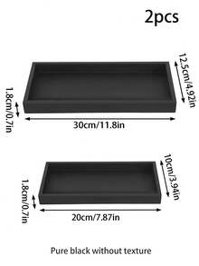 黑色硅胶台面托盘，浴室、厨房或梳妆台收纳架 - 可放置肥皂瓶、蜡烛、香水、珠宝、钥匙 - 现代、防滑、防碎 - 彩色 - 查看 19