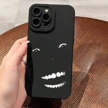 Funda de Teléfono con Estampado Moderno y Original, Diseño de Ojos Divertido y Oscuro para Hombre, Funda para iPhone 17 16 11 15 14 13 12 7 8 Pro Max Plus, Regalo Único, Funda Protectora Negra, Regalo de Cumpleaños, Diseño Único de Moda Unisex - 1 pieza - Ver 2