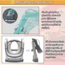 Asiento de Entrenamiento para Niños con Escalera Plegable - Taburete Infantil para Taza de Baño, Cojín de PVC, Asiento Tapizado de Entrenamiento Baño Niño, Escalera Antideslizante, Ergonómico (Gris) - Cerdo, PVC - Ver 4