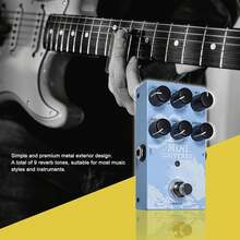 Pedal de Efecto de Guitarra, Pedal de Efecto de Reverberación de Sonido Auténtico y Cálido con 9 Tipos de Reverberación de Modelado Digital, Sala, Pasillo, Placa, Efectos de - 1 - Ver 3