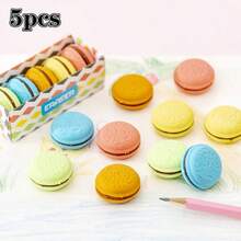 20/10/5 Pcs Macaron Cream Filled Erasers, Large Size Creative Erasers, Cute Design, Suitable For Students, Pencil Erasers, School Supplies, Office Supplies, Back To School Classroom Prizes - Multicolor - View 11