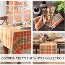 Home Fashions Hawley - Mantel Rectangular de algodón a Cuadros, 152 x 213 cm(177.8 x 132.1 cm (Rectangular) Hawley Plaid) - Multicolor - Ver 4