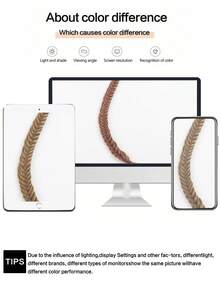 2pcs 18-Inch Handmade Fish Bone Braided Ponytail Hair Extensions With Elastic Band, Suitable For Women - Multicolor - View 11