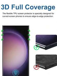 Bộ 2 miếng dán màn hình cường lực 9H phủ toàn màn hình, phù hợp với Galaxy S26 Ultra S25+ S25 S24 Ultra S24+ S24FE S24 S23+ S23 S22+ S22 S21+ S21, siêu trong suốt, chống trầy xước, chống bám vân tay, chống sốc và chống rơi vỡ. - Trong sáng - Xem 6