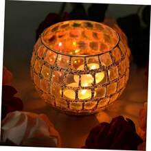 portavelas de Mosaico Lmina lmpara sujetavelas Vela de Mesa Plato de Vela te Ligero Home Decor decoracin casa Scented Candles candelabros portavelas de Luces de t Vidrio - 1 - Ver 4