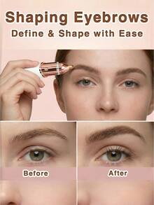 GENAI 女士便携式面部脱毛器，二合一眉毛修剪器和面部剃毛器，温和可充电设计 - 彩色 - 查看 5