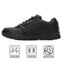 Skechers WORK 男士系列休闲鞋，软底系带男士商务工作鞋，适合通勤，77156-BLK - 黑色 - View 1