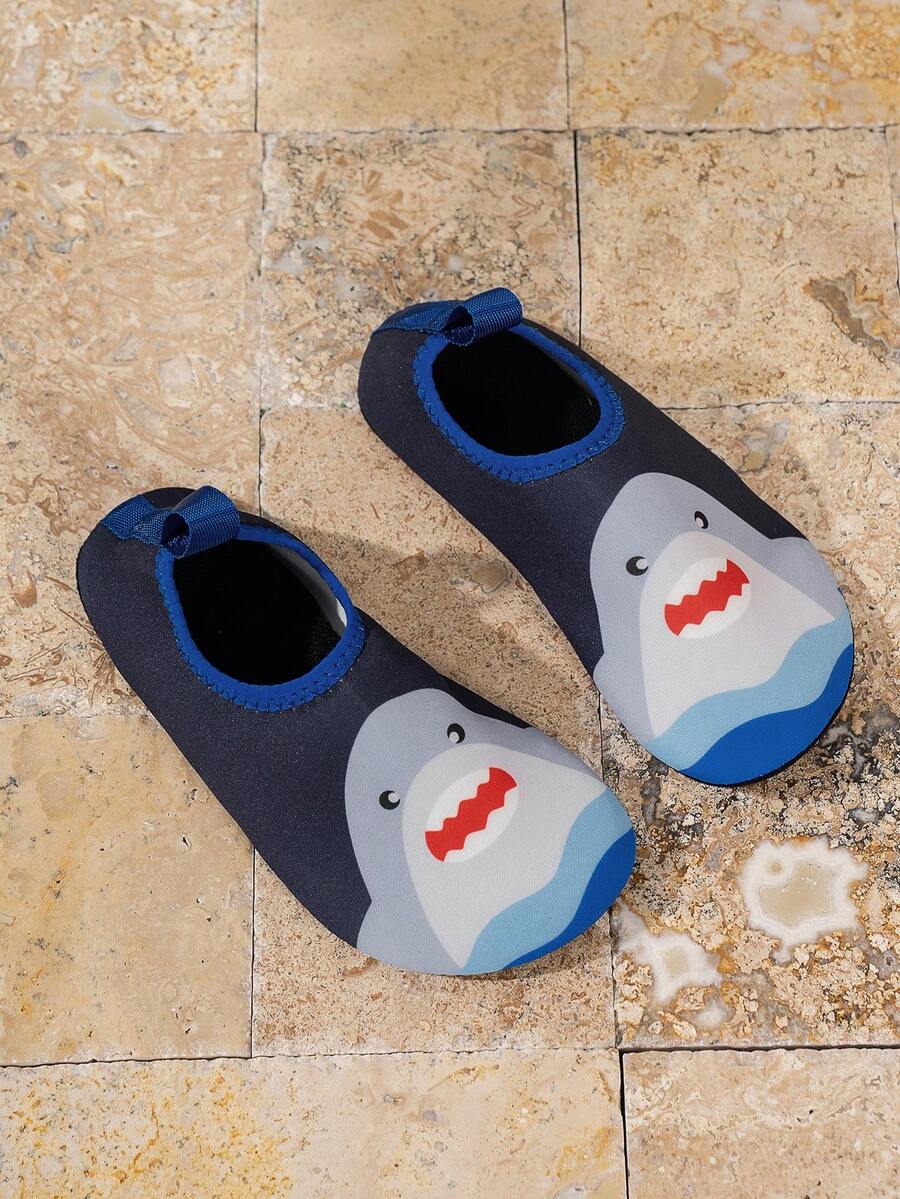 儿童/幼儿卡通印花速干沙滩/水鞋，软底夏季游泳冲浪鞋