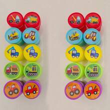 20pcs Car-Themed Stamps, Including Garbage Truck Stamp, Construction Vehicle Self-Inking Plastic Stamps, Dump Truck Stamp, Suitable For Teachers - Multicolor - View 8