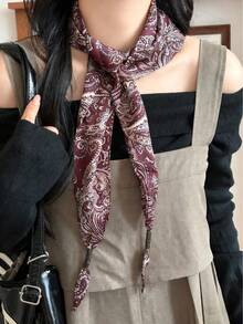 Women's Fashion Paisley Pattern Belt, Cashew Flower Knitted Fashionable Tie, Party Costume Prop, Shirt Accessory, Creative Space, Desktop Decor, Birthday Surprise, Christmas Gift For Family And Friends - Multicolor - View 12