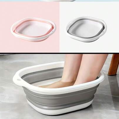 2 chậu silicon gấp gọn đa chức năng, chậu ngâm chân, chậu chăm sóc chân gấp gọn