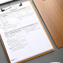 1pc Wooden A4 File Folder Board, Writing Pad, Office Organizer Clip, Plastic Clamp Document Holder For Students - Multicolor - View 5