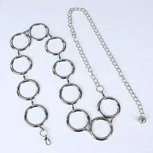 Women's Waist Chain, Rhombus Pattern Cute Iron Wedding Necklace, All Season - Silver - View 3