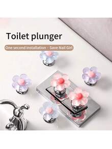 1pc/3pcs Cute Flower Toilet Flush Button, Dedicated For Bathroom Tank Switch Button, Universal Toilet Push-Type
