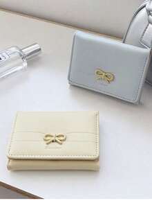 Ví ngắn thời trang có mặt dây chuyền tua rua và nơ, ví nữ phong cách tối giản Hàn Quốc, ví bán sỉ, ví mini, ví nhỏ - Hồng - Xem 6