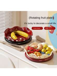 Rotating Fruit Plate, Creative Snack Tray, Kitchen Spice Dish, Lightweight Luxury Dessert Dry Fruit Plate, Tea Tray - Multicolor - View 1