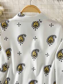 女士长袖全印花休闲阿拉伯风格上衣 - 彩色 - 查看 7