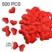 zxr 500 piezas de 35 mm de tela de satén romántica con pétalos de corazón confeti boda mesa cama corazón pétalos de boda decoración de San Valentín125 - Rojo - Ver 6