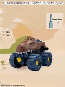 DIY可拆卸恐龙玩具车，儿童趣味减压益智玩具，恐龙造型可拆卸趣味玩具，儿童螺丝组装益智玩具，男女皆宜，儿童智力开发生日/节日礼物 - 彩色 - 查看 19