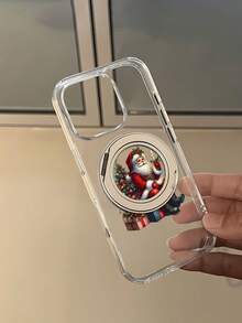 Funda para teléfono con espejo y diseño de velas navideñas de Santa Claus. Funciona como un elegante espejo y es compatible con  17,  16 Pro Max,  15 Pro Max,  13 y  12. Fabricada en TPU resistente, ofrece una protección fiable contra golpes y caídas. Perfecta para regalar en Navidad, es ideal para familiares, amigos, novios/novias y para ocasiones especiales como Navidad, cumpleaños o como una sorpresa especial. - transparente - Ver 6