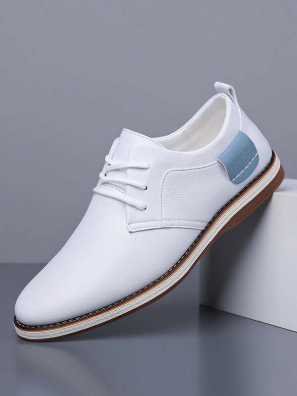 Herren Neue Business Casual Lederschuhe, einfarbige Schnür-Modeschuhe für formelle Anlässe, vielseitige Outdoor-Sneaker