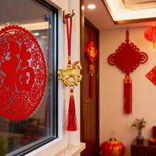 5pcs New Year Tassel Ornaments - 2026 Year Of The Rabbit Pendant, Chinese New Year Lucky Decorations, Car & Wall Decor, Chinese New Year Decorative Gifts, Home & Office Good Luck Hanging Ornaments