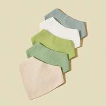 5 chiếc/gói, yếm ăn cho bé bằng cotton nguyên chất, mềm mại và thoáng khí, cần thiết cho sự phát triển của bé, quà tặng sinh nhật. - Nhiều màu - Xem 14