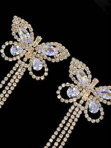 1 Pair Sexy Fashion Butterfly Zirconia Nipple Pasties, Nightclub Party Jewelry Bodychain - Gold - View 2