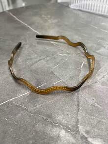 2/1 时尚宽版之字形发带，男女通用 - 塑料波浪发带，带齿梳 - 女士简约基础款大波浪发箍，经典90年代发饰，可用于洗脸、护肤、化妆、日常佩戴，发饰，礼品