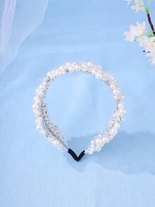 1 pieza Diadema de mujer minimalista con perla, accesorio de cabello elegante y lujoso hecho a mano para uso diario - Blanco - Ver 6