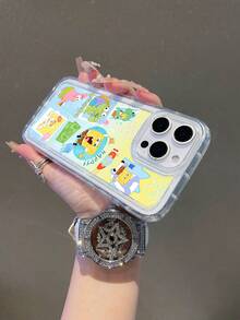 1pc Cartoon Gradient SpongeBob SquarePants & Ugly Fish Pattern Shock-Proof Breathable Phone Case Compatible With Samsung/Compatible With IPhone 17/16/15/14/13/12/11 Pro Max/12 Pro/14 Plus And Other Models - Multicolor - View 8