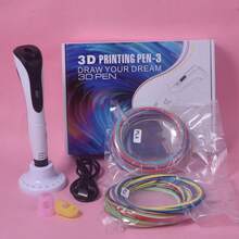 带液晶显示屏的3D打印笔，三档速度调节，1.75mm PLA耗材，专业DIY创意手工绘画，生日礼物 - 黑與白 - 查看 7