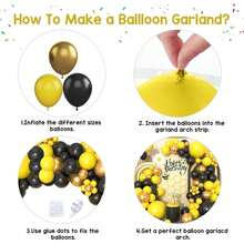 119pcs Bee-Themed Balloon Arch Set, Includes Bee And Daisy Foil Balloons, As Well As Yellow, Black, And Gold Latex Balloons. Perfect For Birthday Parties, Baby Showers, Engagements, Weddings, Bridal Showers, And Bee-Themed Party Decorations. - Multicolor - View 4