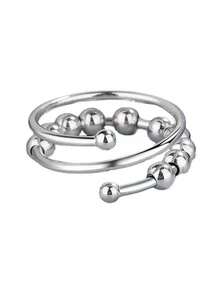 Brass Bead Rotating Ring, Open Bead Ring, Etc. Stress Relief And Anxiety Reduction Toys, Suitable For Toys, Games, Hobbies, Collectibles, Party Supplies, Youth Creative Toys, Youth Stress Relief Toys, Holiday Gifts, Valentine's Day Gifts, And Birthday Gifts. - Multicolor - View 9