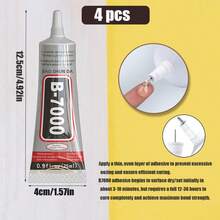 Pegamento multiusos B7000 DIY - Adhesivo transparente y resistente al agua para proyectos hechos a mano, joyería y reparación de pantallas de teléfono - Color transparente - Ver 21