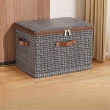 1 Peça Caixa de Armazenamento com Zíper e Tampa - Grande Capacidade - Adequada para Roupas, Itens Domésticos e Armazenamento de Quarto - À Prova de Poeira, À Prova de Umidade, Sem Necessidade de Instalação - Aplicável para Sala de Estar, Quarto, Despensa e Interior de Guarda-Roupa - Multicolorido - Visão 9