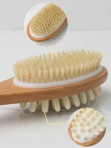 1pc Dual-Sided Massage & Bathing Brush, Personal Cleaning Scrubber Tool, Relaxing Spa Bath Brush With Soft Natural Bristles
