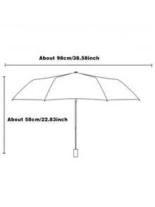 Personalized Automatic Umbrella With Name/Letter, 8-Rib Folding Umbrella, Customizable Logo, One-Button Operation, Portable Travel Umbrella, Black Canopy, Gold Letter, Luxury Version, Travel Essential, Sun And Rain Dual-Use, Full Automatic UV Protection, Thickened Canopy, Unisex, Windproof Compact Folding Umbrella - Multicolor - View 6