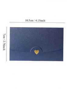 10个/包迷你贺卡信封，烫金心形设计信封，彩色小信封，珠光信封配金色烫金心形，哑光信封配心形封口，适用于婚礼、订婚、情人节、圣诞节、生日等场合 - 10.5*7CM - 查看 7