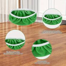 2/4/6 Pcs Reusable Microfiber Mop Pads Compatible , Dry And Wet Dual-Purpose Flat Mop Covers, Washable Pads For Surface/Hardwood Floor Cleaning (Mop Not Included) - 綠色 - 查看 6